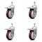 Service Caster 5 Inch Maroon Polyurethane Swivel 10mm Stem Caster Set with Total Lock Brake SCC-TSTTL20S514-PPUB-MRN-M1015-4 - alternate 1